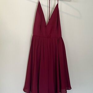 Elegant Burgundy Sleeveless Dress